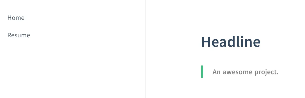 The Docsify site with Home and Resume links visible in its sidebar.