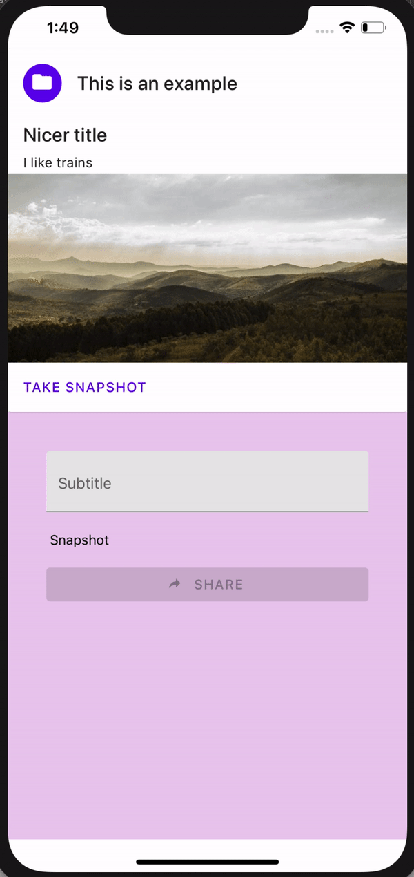 Animated iPhone demo showing a user capture the card and display its resulting image below.