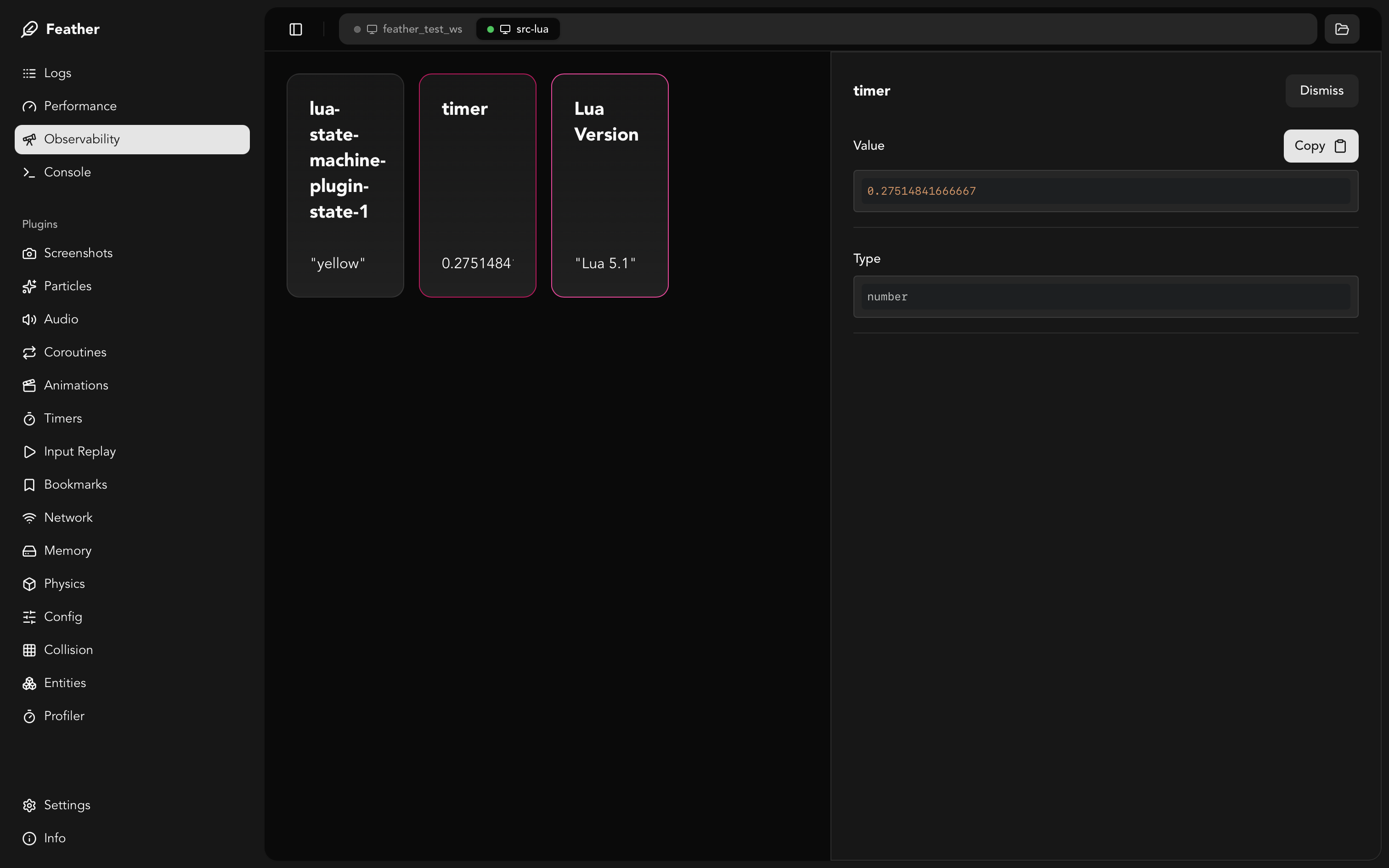 observability tab