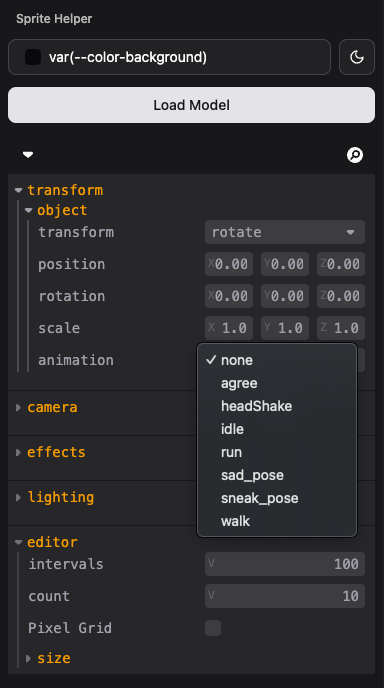 animation dropdown